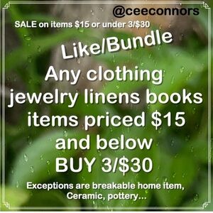 SALE 3 for $30 plus $4.99 shipping on items $15 or under Buy 2 get 3!❄️🌟